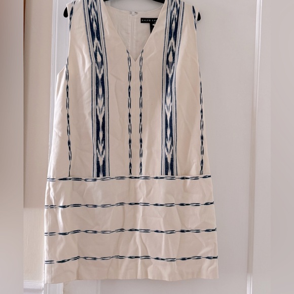 Ralph Lauren Black Label Ikat Mini Dress Coastal - Picture 7 of 10